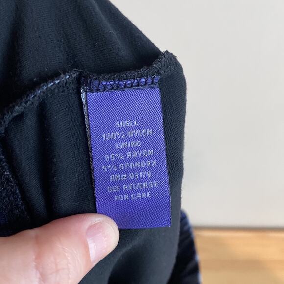 Vivienne Tam Mesh Pants Leggings Blue and White Swirl M - Picture 6 of 10